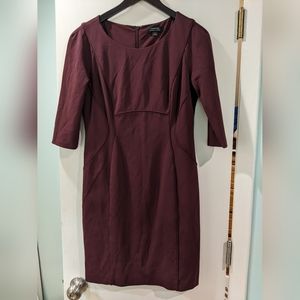Tahari Maroon Shift Dress Sz 6